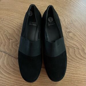 Stuart Weitzman black suede slip on shoes w sz 8